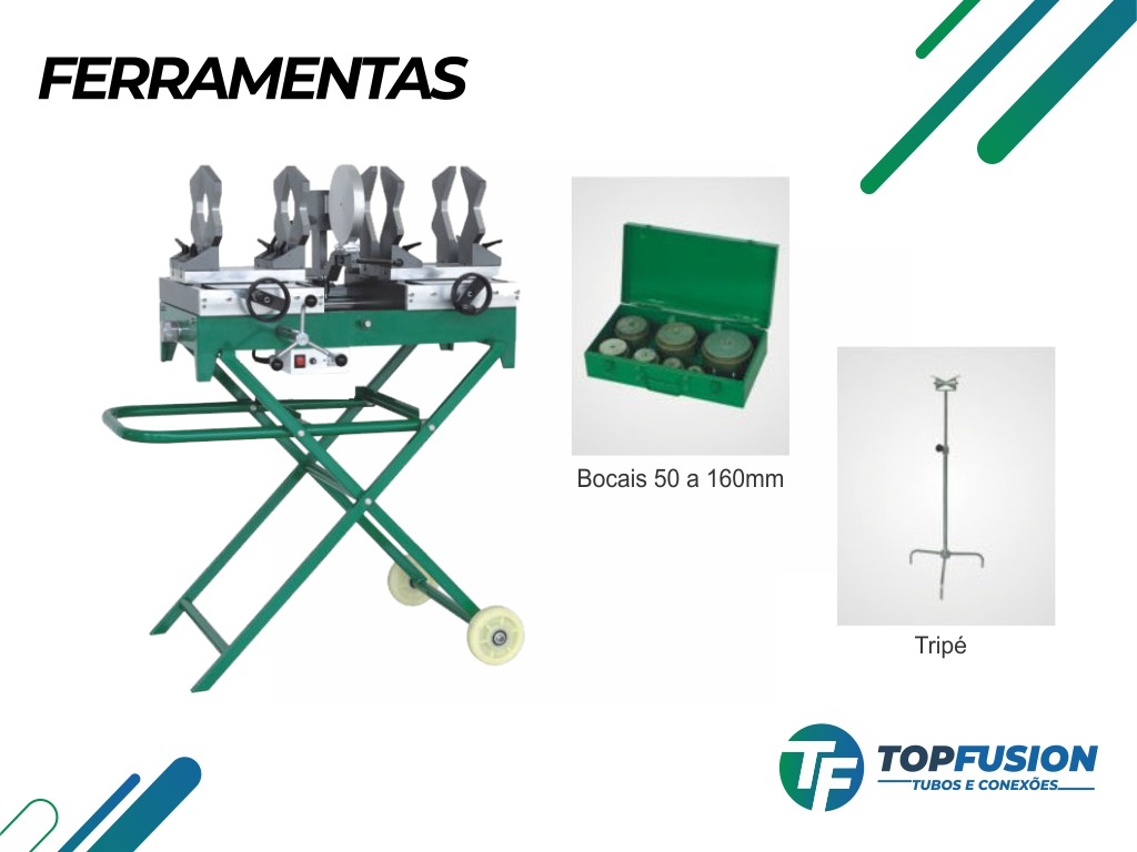 TopFusion PPR Termofusora com Bancada Versatil 50 A 160 mm