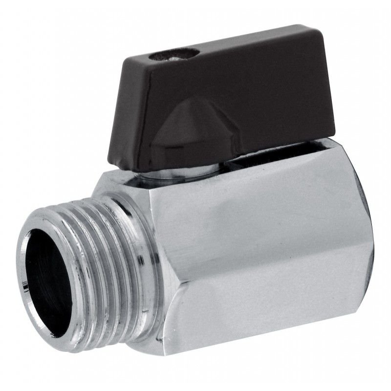 Pex Valvula Borboleta Mini - MachoxFemea Dn1/2" - Preta
