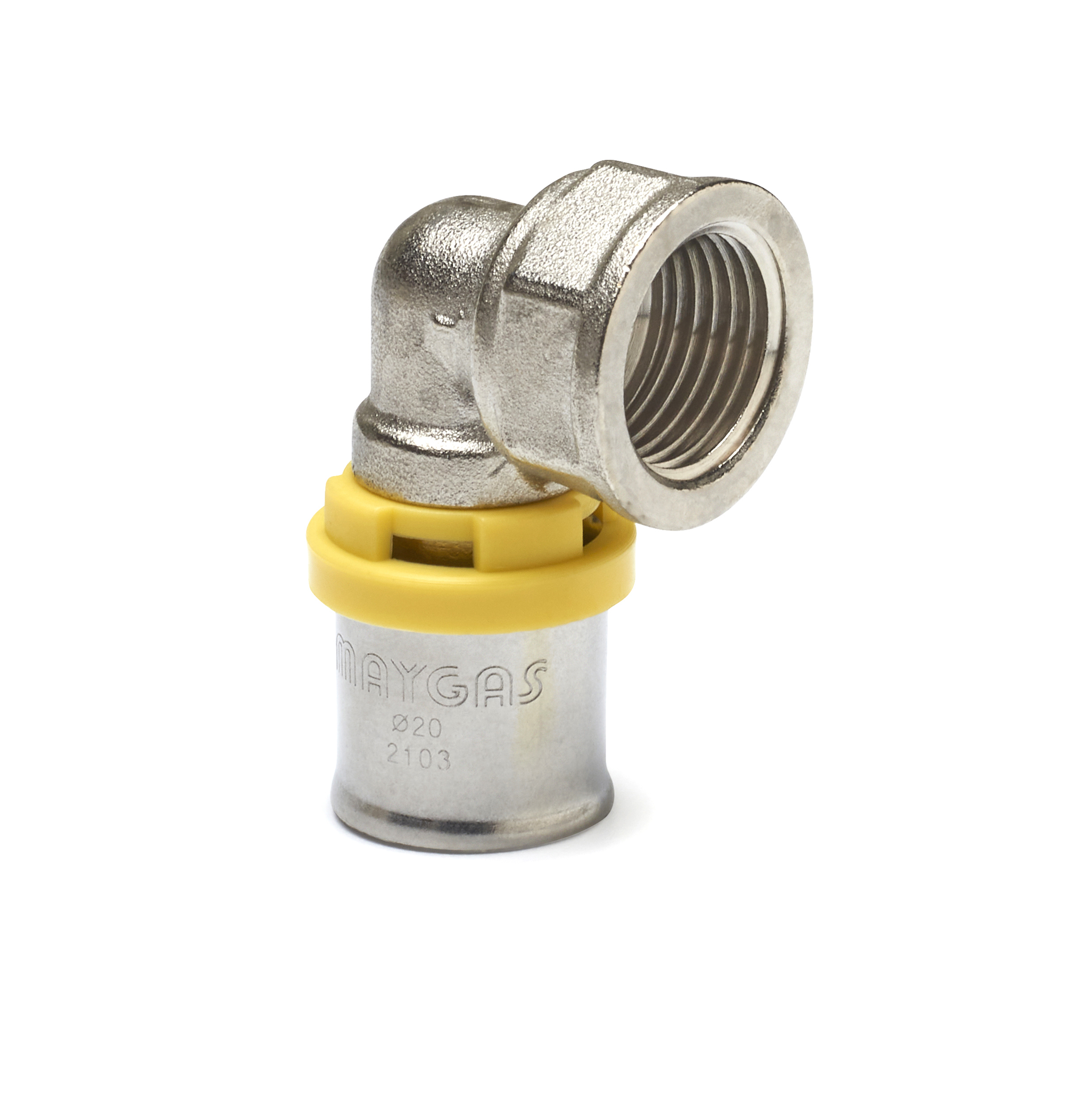 Prensar Gas Joelho Femea Dn 16x1/2"