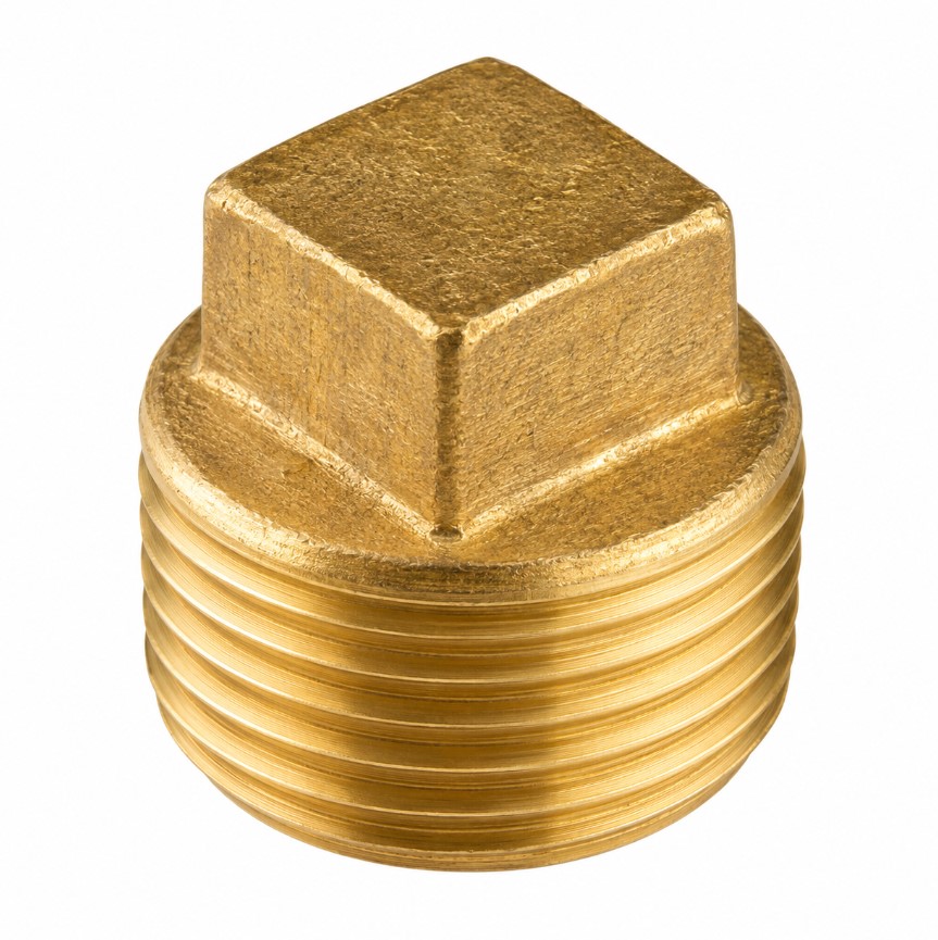 RR Tampao Macho (Plug) Latao - 1/2" -  Quadrado